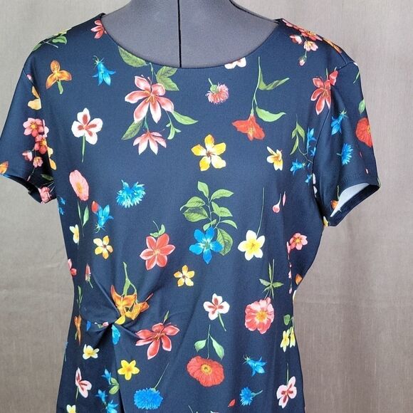 TAHARI Blue Floral Dress 16‎ - Picture 2 of 9